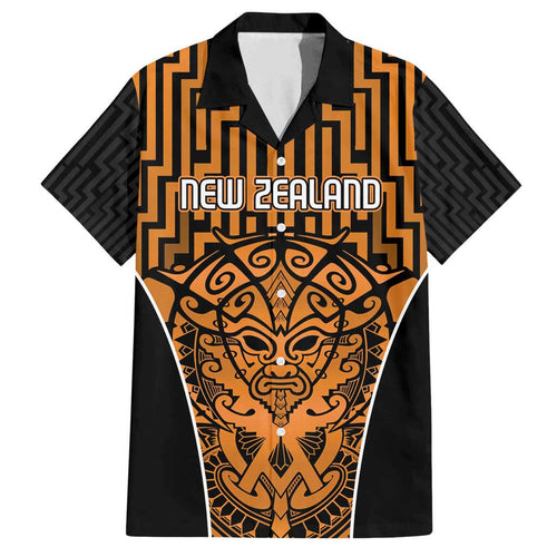 Custom Basketball New Zealand Family Matching Long Sleeve Bodycon Dress and Hawaiian Shirt Gold Maori Ta Moko Indigenous - Aussie Hoodie