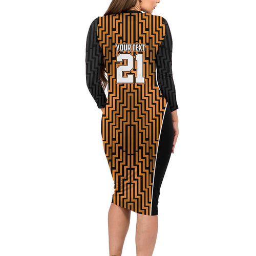 Custom Basketball New Zealand Family Matching Long Sleeve Bodycon Dress and Hawaiian Shirt Gold Maori Ta Moko Indigenous - Aussie Hoodie