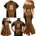 Custom Basketball New Zealand Family Matching Mermaid Dress and Hawaiian Shirt Gold Maori Ta Moko Indigenous - Aussie Hoodie