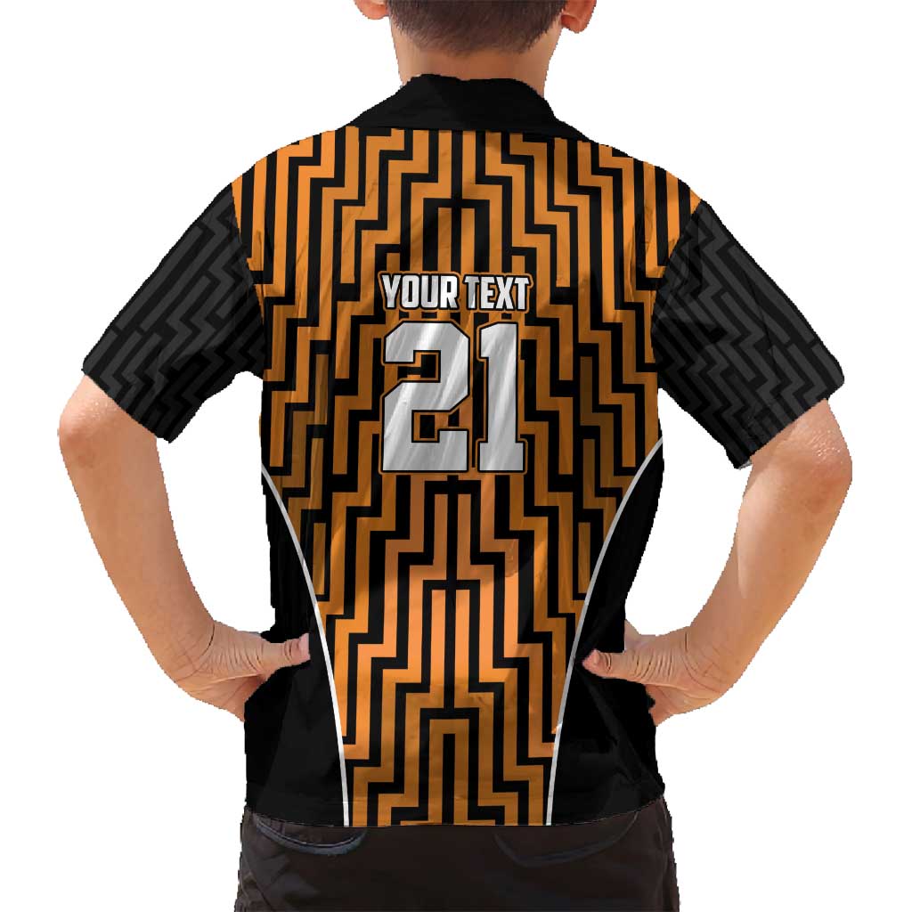 Custom Basketball New Zealand Family Matching Off Shoulder Maxi Dress and Hawaiian Shirt Gold Maori Ta Moko Indigenous - Aussie Hoodie
