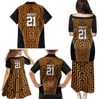 Custom Basketball New Zealand Family Matching Puletasi and Hawaiian Shirt Gold Maori Ta Moko Indigenous - Aussie Hoodie