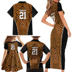 Custom Basketball New Zealand Family Matching Short Sleeve Bodycon Dress and Hawaiian Shirt Gold Maori Ta Moko Indigenous - Aussie Hoodie
