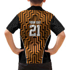 Custom Basketball New Zealand Family Matching Summer Maxi Dress and Hawaiian Shirt Gold Maori Ta Moko Indigenous - Aussie Hoodie
