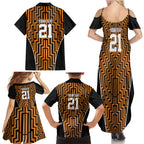 Custom Basketball New Zealand Family Matching Summer Maxi Dress and Hawaiian Shirt Gold Maori Ta Moko Indigenous - Aussie Hoodie