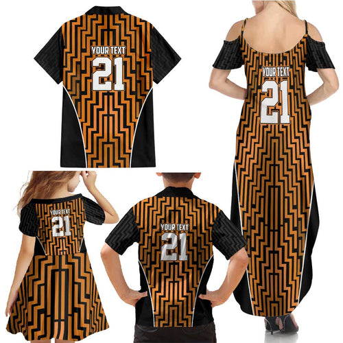 Custom Basketball New Zealand Family Matching Summer Maxi Dress and Hawaiian Shirt Gold Maori Ta Moko Indigenous - Aussie Hoodie