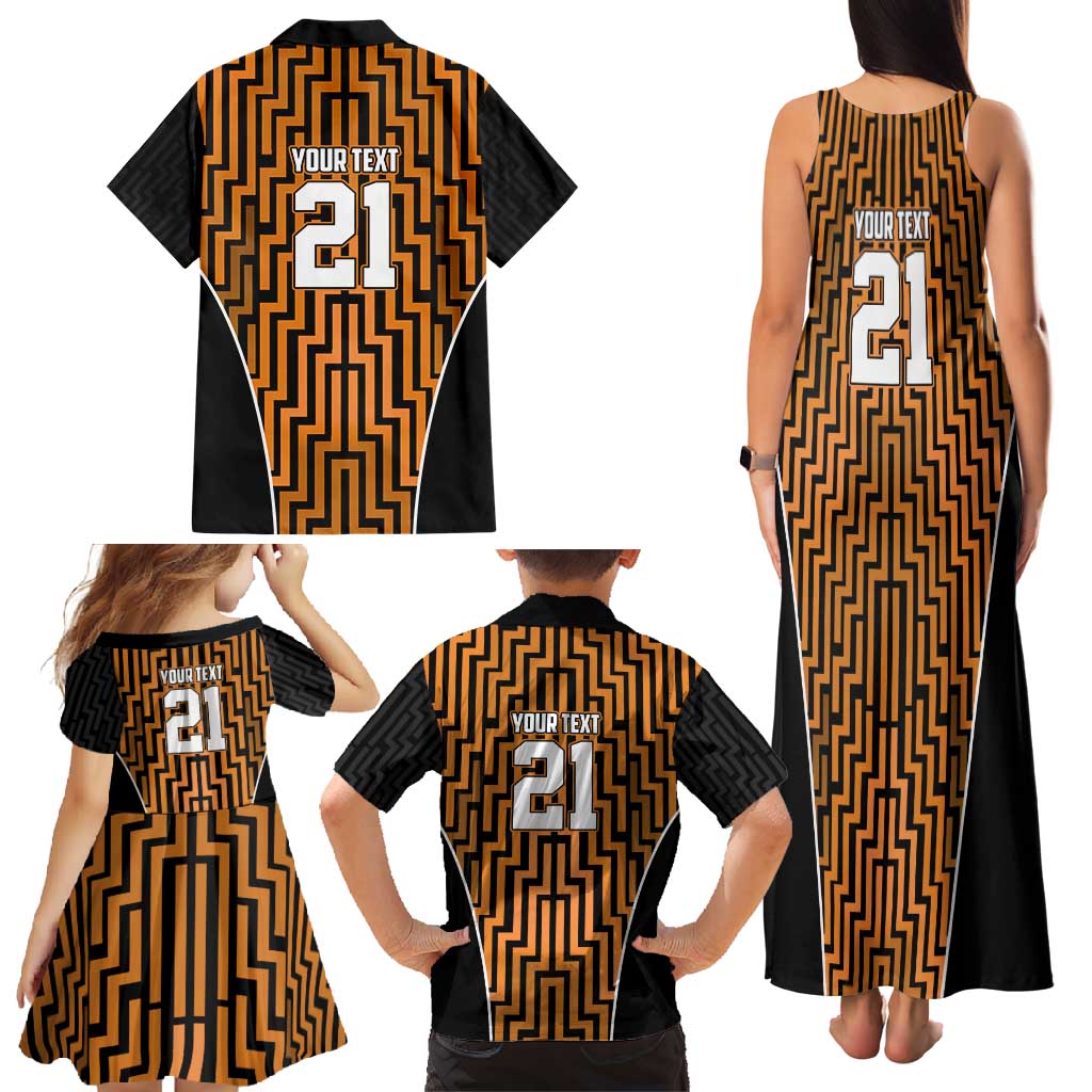 Custom Basketball New Zealand Family Matching Tank Maxi Dress and Hawaiian Shirt Gold Maori Ta Moko Indigenous - Aussie Hoodie