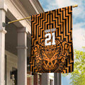 Custom Basketball New Zealand Garden Flag Gold Maori Ta Moko Indigenous - Aussie Hoodie