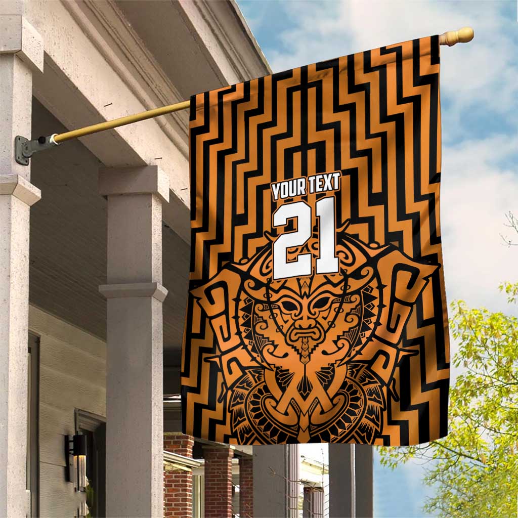 Custom Basketball New Zealand Garden Flag Gold Maori Ta Moko Indigenous - Aussie Hoodie