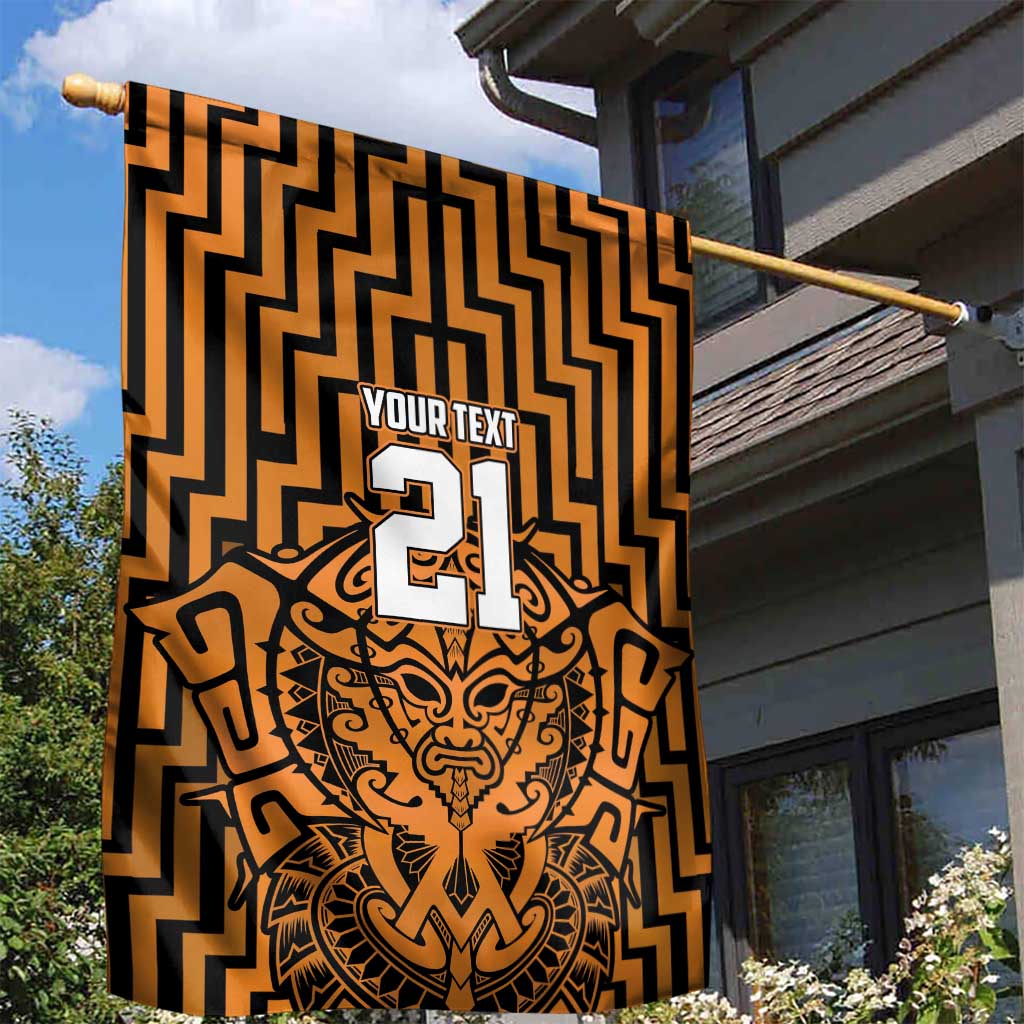 Custom Basketball New Zealand Garden Flag Gold Maori Ta Moko Indigenous - Aussie Hoodie