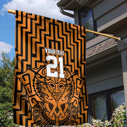 Custom Basketball New Zealand Garden Flag Gold Maori Ta Moko Indigenous - Aussie Hoodie