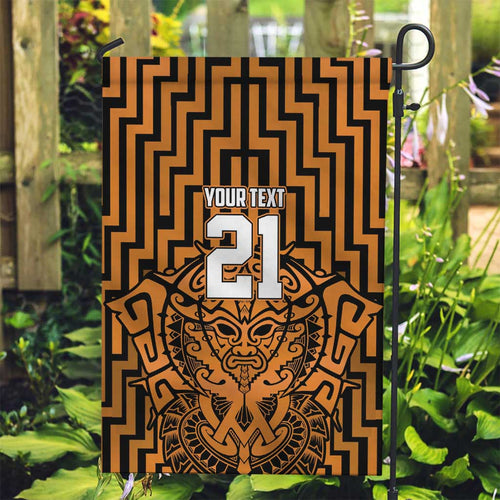 Custom Basketball New Zealand Garden Flag Gold Maori Ta Moko Indigenous - Aussie Hoodie