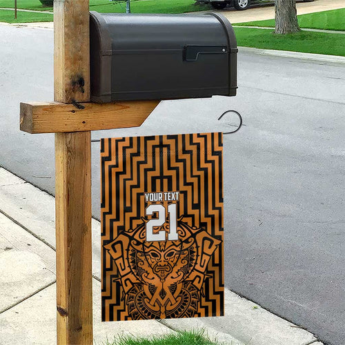 Custom Basketball New Zealand Garden Flag Gold Maori Ta Moko Indigenous - Aussie Hoodie