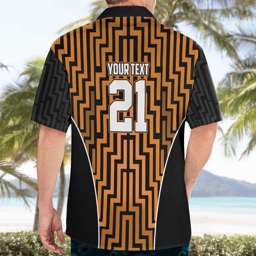 Custom Basketball New Zealand Hawaiian Shirt Gold Maori Ta Moko Indigenous - Aussie Hoodie