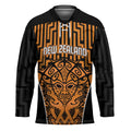 Custom Basketball New Zealand Hockey Jersey Gold Maori Ta Moko Indigenous - Aussie Hoodie