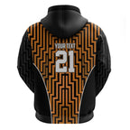 Custom Basketball New Zealand Hoodie Gold Maori Ta Moko Indigenous - Aussie Hoodie