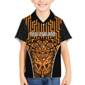 Custom Basketball New Zealand Kid Hawaiian Shirt Gold Maori Ta Moko Indigenous - Aussie Hoodie