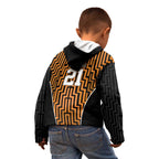 Custom Basketball New Zealand Kid Hoodie Gold Maori Ta Moko Indigenous - Aussie Hoodie