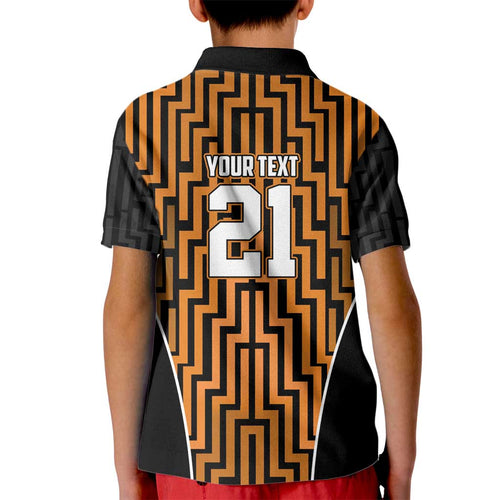 Custom Basketball New Zealand Kid Polo Shirt Gold Maori Ta Moko Indigenous - Aussie Hoodie