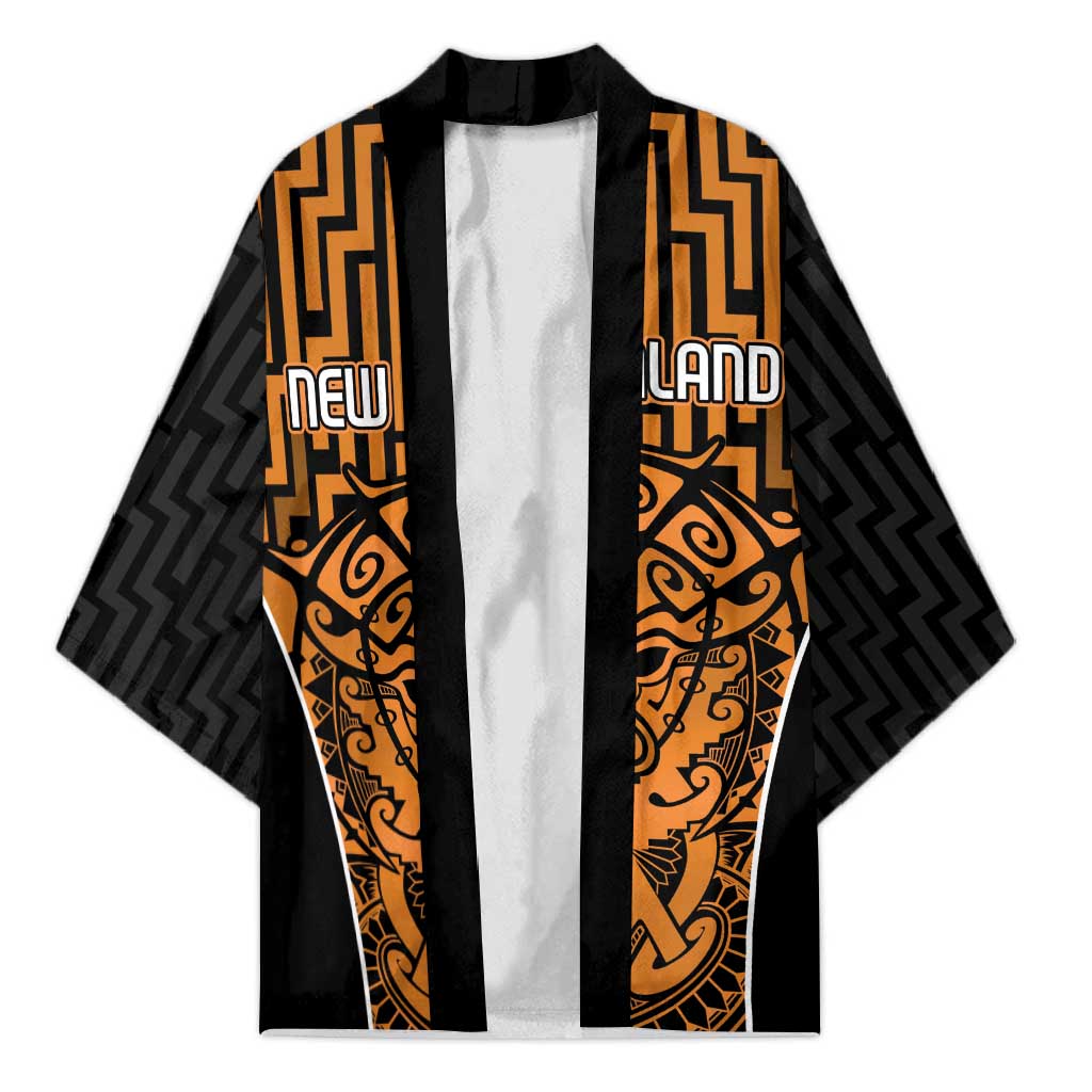 Custom Basketball New Zealand Kimono Gold Maori Ta Moko Indigenous - Aussie Hoodie
