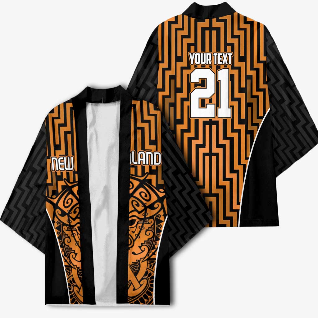 Custom Basketball New Zealand Kimono Gold Maori Ta Moko Indigenous - Aussie Hoodie