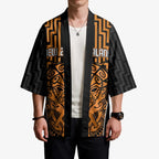Custom Basketball New Zealand Kimono Gold Maori Ta Moko Indigenous - Aussie Hoodie