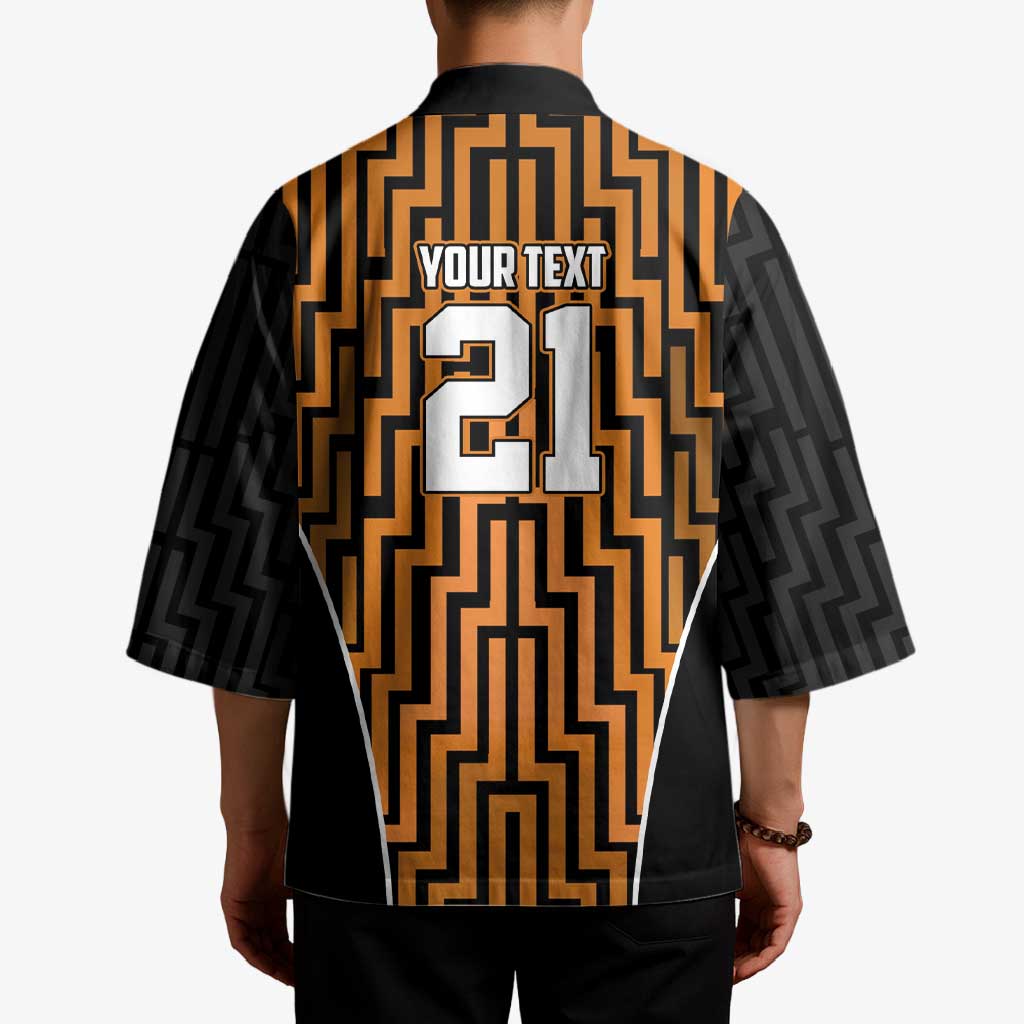 Custom Basketball New Zealand Kimono Gold Maori Ta Moko Indigenous - Aussie Hoodie