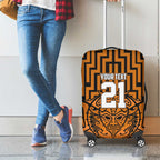 Custom Basketball New Zealand Luggage Cover Gold Maori Ta Moko Indigenous - Aussie Hoodie