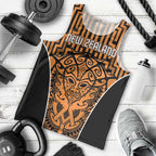Custom Basketball New Zealand Men Tank Top Gold Maori Ta Moko Indigenous - Aussie Hoodie