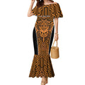 Custom Basketball New Zealand Mermaid Dress Gold Maori Ta Moko Indigenous - Aussie Hoodie