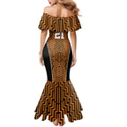 Custom Basketball New Zealand Mermaid Dress Gold Maori Ta Moko Indigenous - Aussie Hoodie