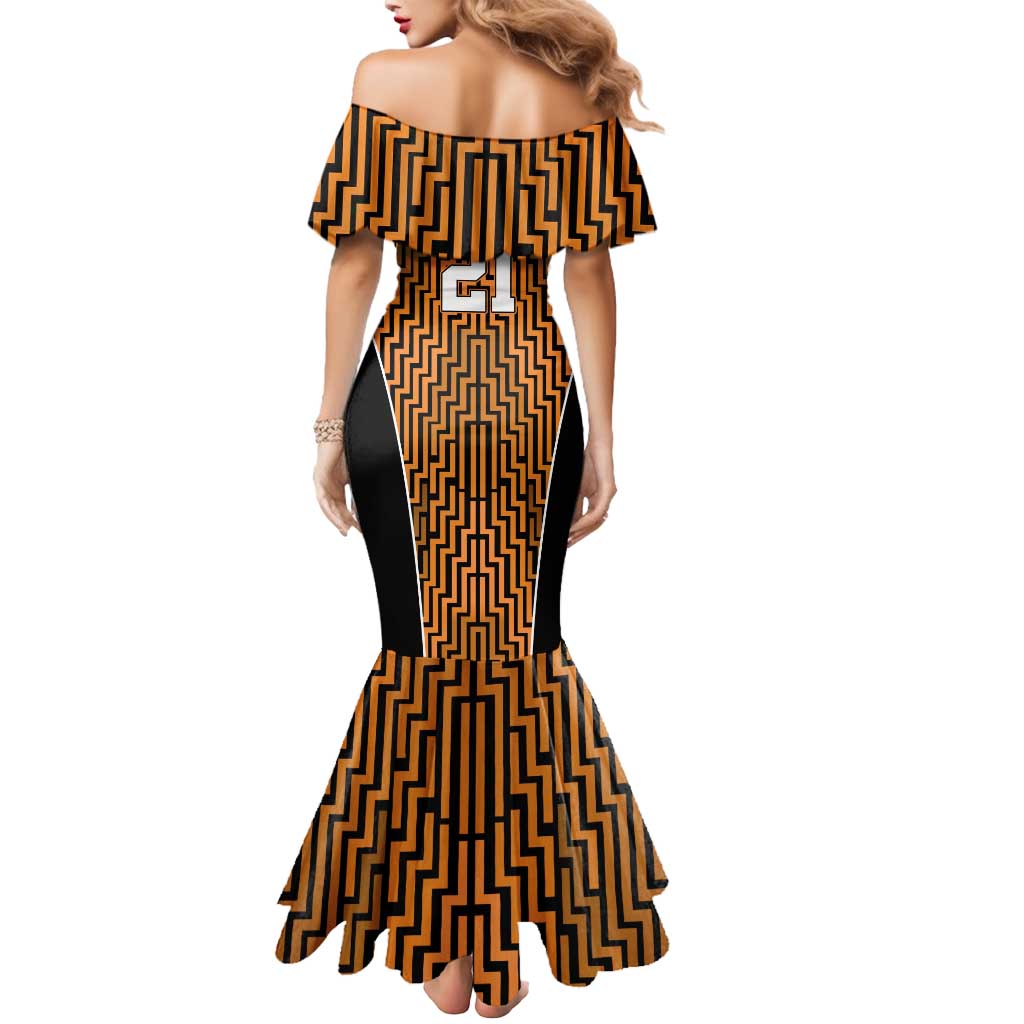 Custom Basketball New Zealand Mermaid Dress Gold Maori Ta Moko Indigenous - Aussie Hoodie