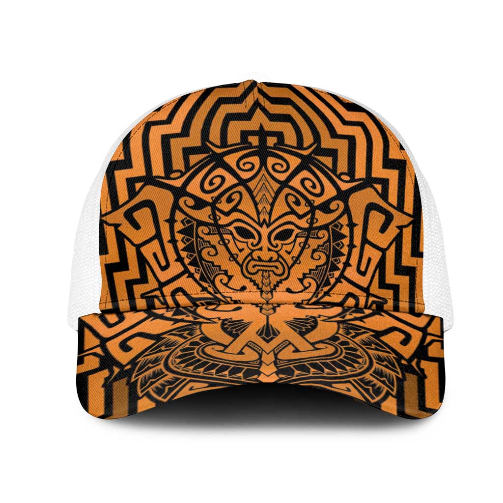 Basketball New Zealand Mesh Trucker Cap Gold Maori Ta Moko Indigenous - Aussie Hoodie