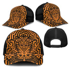 Basketball New Zealand Mesh Trucker Cap Gold Maori Ta Moko Indigenous - Aussie Hoodie