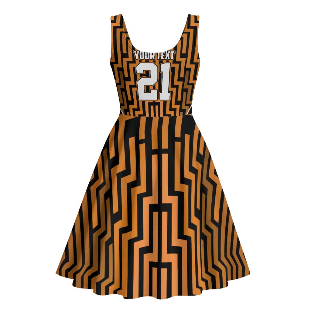 Custom Basketball New Zealand Midi Dress Gold Maori Ta Moko Indigenous - Aussie Hoodie