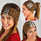 Custom Basketball New Zealand Neck Gaiter Gold Maori Ta Moko Indigenous LT9
