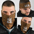 Custom Basketball New Zealand Neck Gaiter Gold Maori Ta Moko Indigenous LT9
