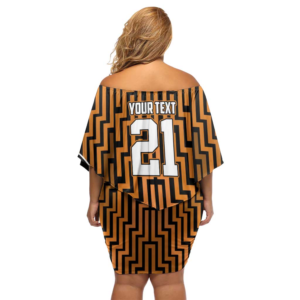 Custom Basketball New Zealand Off Shoulder Short Dress Gold Maori Ta Moko Indigenous - Aussie Hoodie