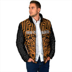 Custom Basketball New Zealand Padded Jacket Gold Maori Ta Moko Indigenous - Aussie Hoodie