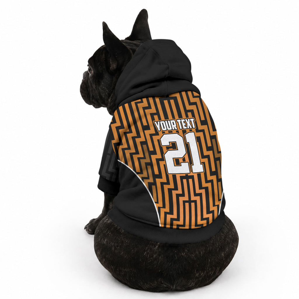 Custom Basketball New Zealand Pet Hoodie Gold Maori Ta Moko Indigenous