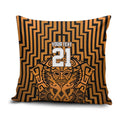 Custom Basketball New Zealand Pillow Cover Gold Maori Ta Moko Indigenous - Aussie Hoodie