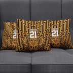 Custom Basketball New Zealand Pillow Cover Gold Maori Ta Moko Indigenous - Aussie Hoodie