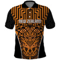 Custom Basketball New Zealand Polo Shirt Gold Maori Ta Moko Indigenous - Aussie Hoodie