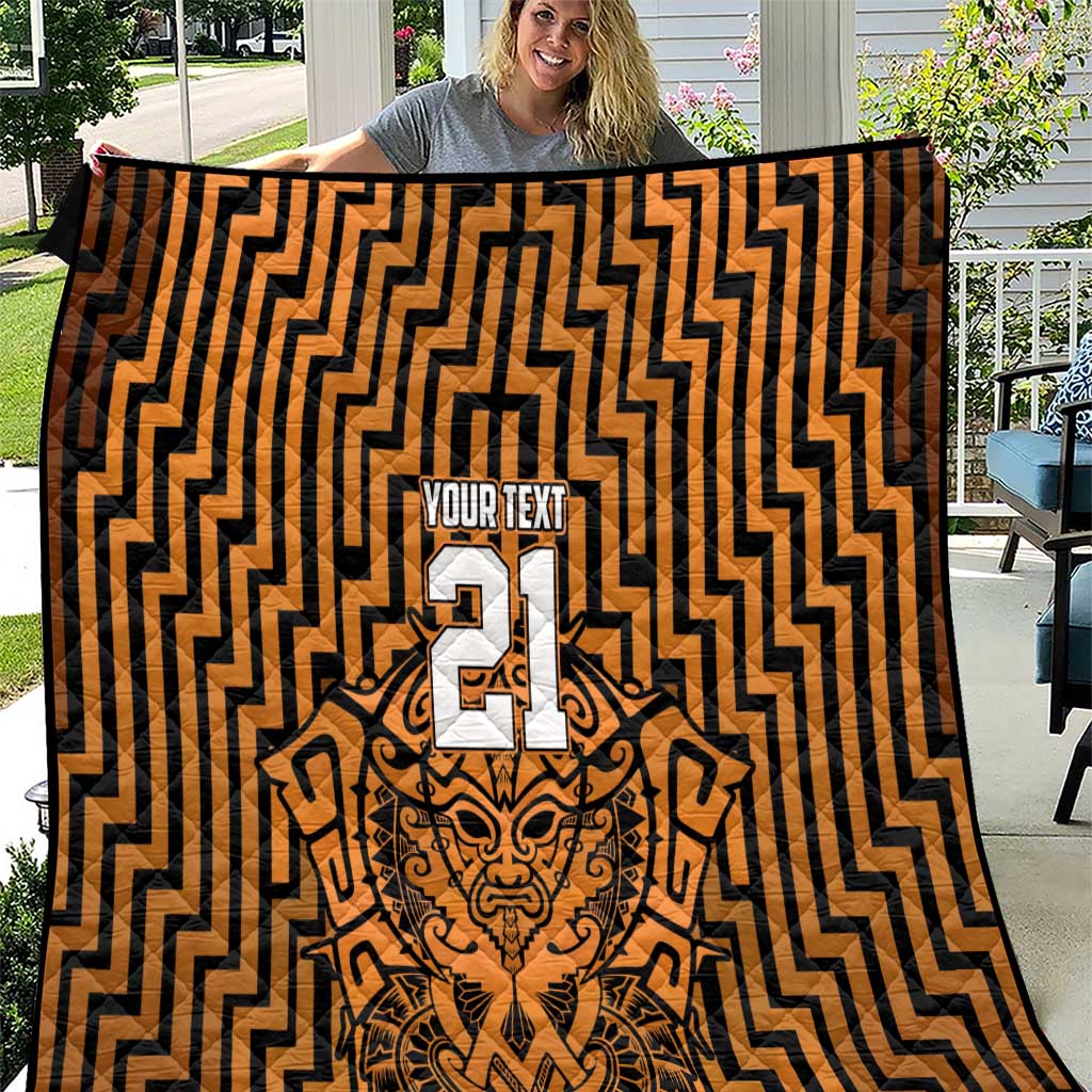 Custom Basketball New Zealand Quilt Gold Maori Ta Moko Indigenous - Aussie Hoodie