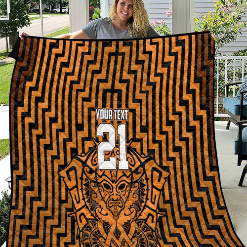 Custom Basketball New Zealand Quilt Gold Maori Ta Moko Indigenous - Aussie Hoodie