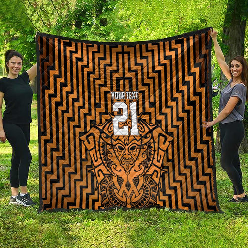 Custom Basketball New Zealand Quilt Gold Maori Ta Moko Indigenous - Aussie Hoodie