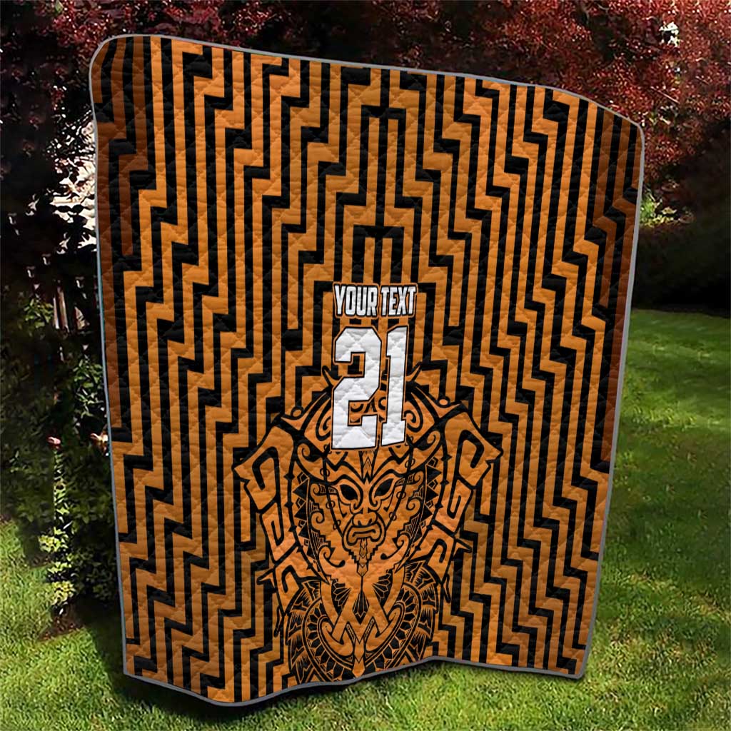 Custom Basketball New Zealand Quilt Gold Maori Ta Moko Indigenous - Aussie Hoodie
