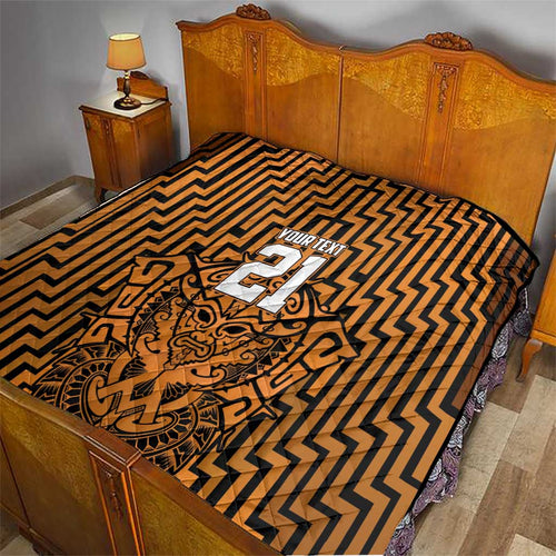 Custom Basketball New Zealand Quilt Gold Maori Ta Moko Indigenous - Aussie Hoodie