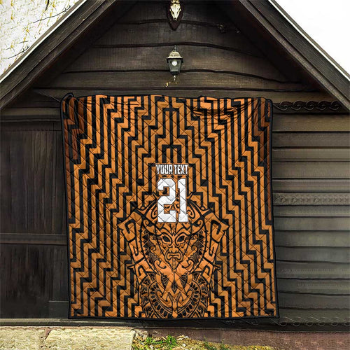 Custom Basketball New Zealand Quilt Gold Maori Ta Moko Indigenous - Aussie Hoodie