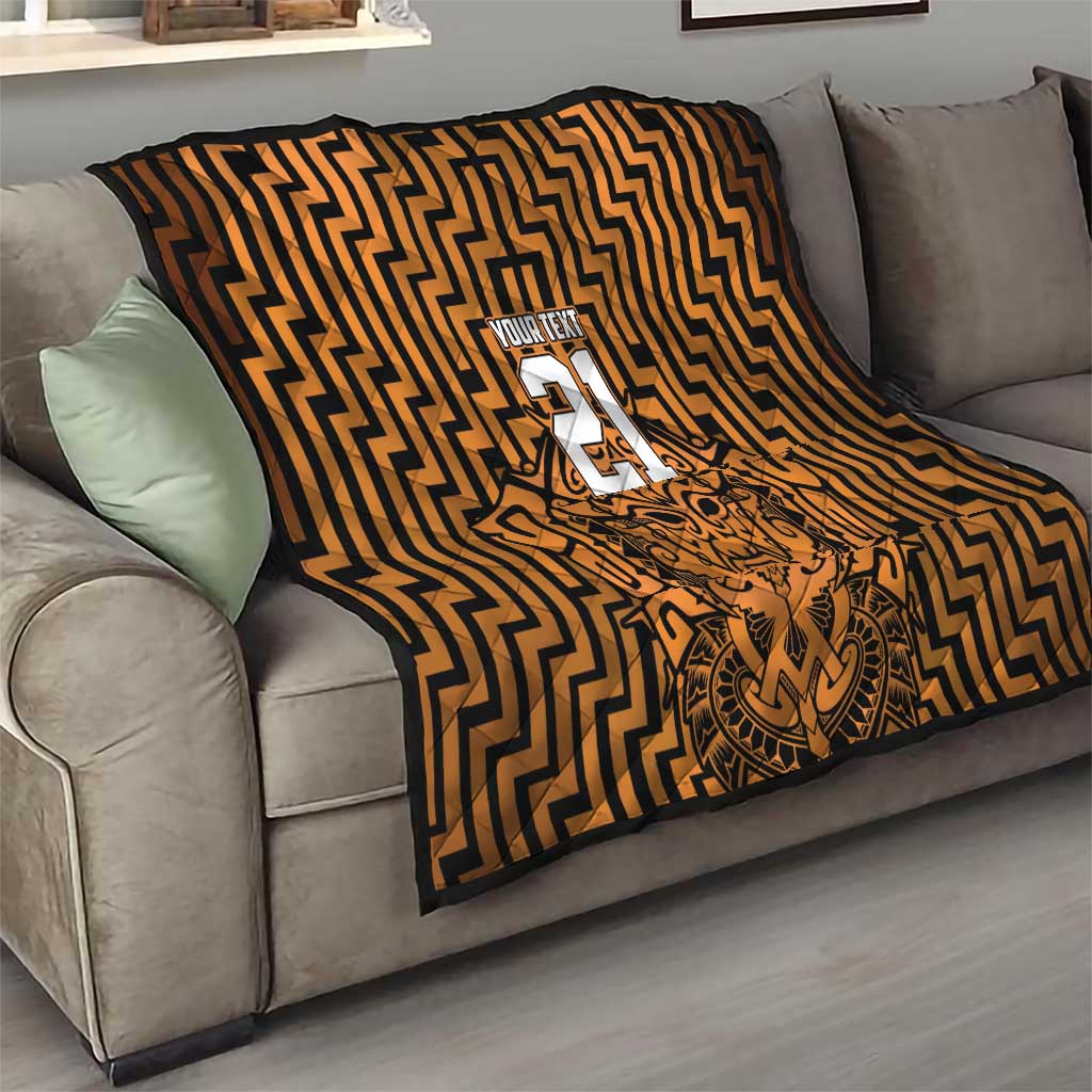 Custom Basketball New Zealand Quilt Gold Maori Ta Moko Indigenous - Aussie Hoodie