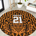 Custom Basketball New Zealand Round Carpet Gold Maori Ta Moko Indigenous - Aussie Hoodie